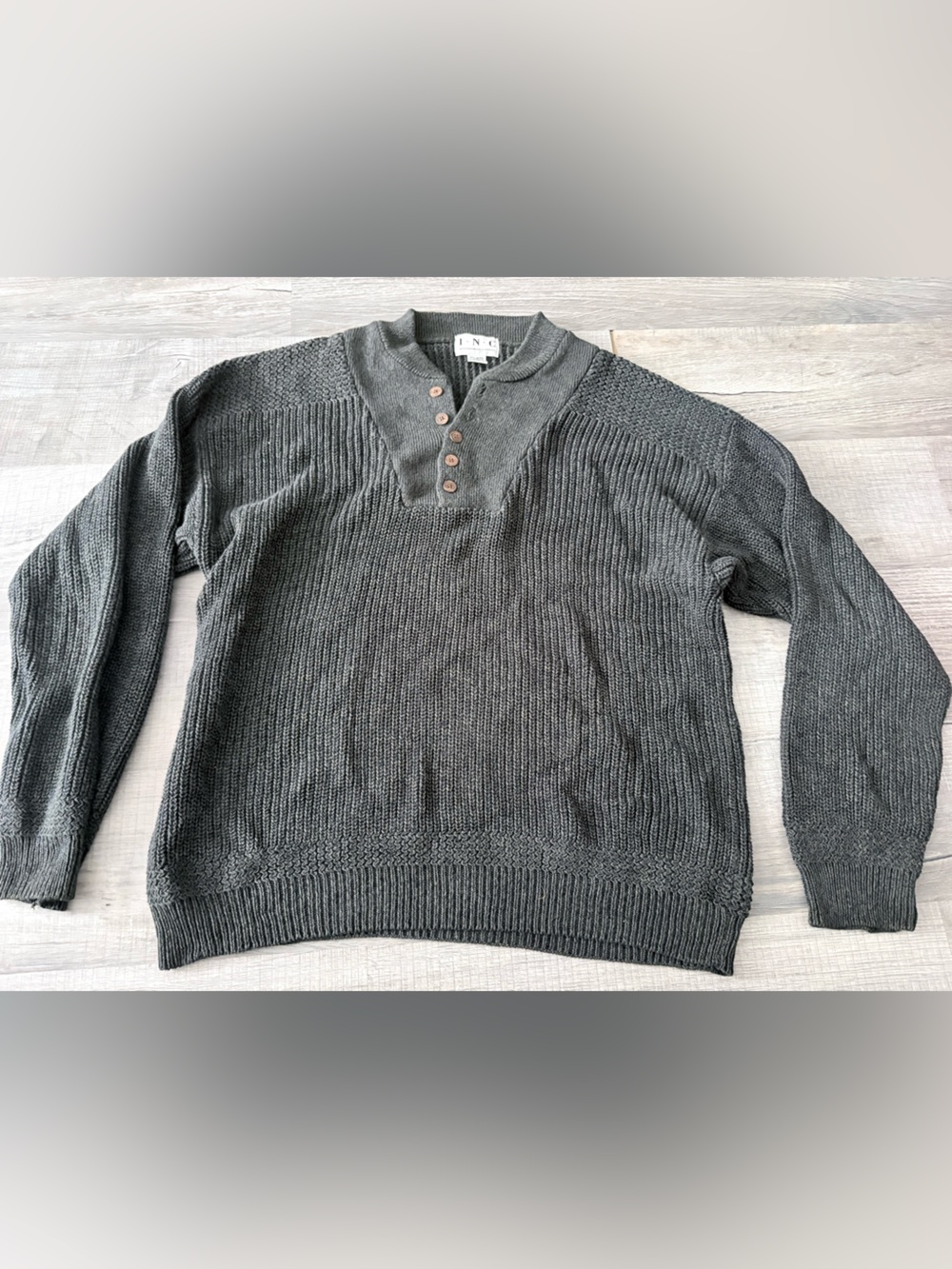 𝅺INC International Concepts Sweater 100% cotton quarter button
